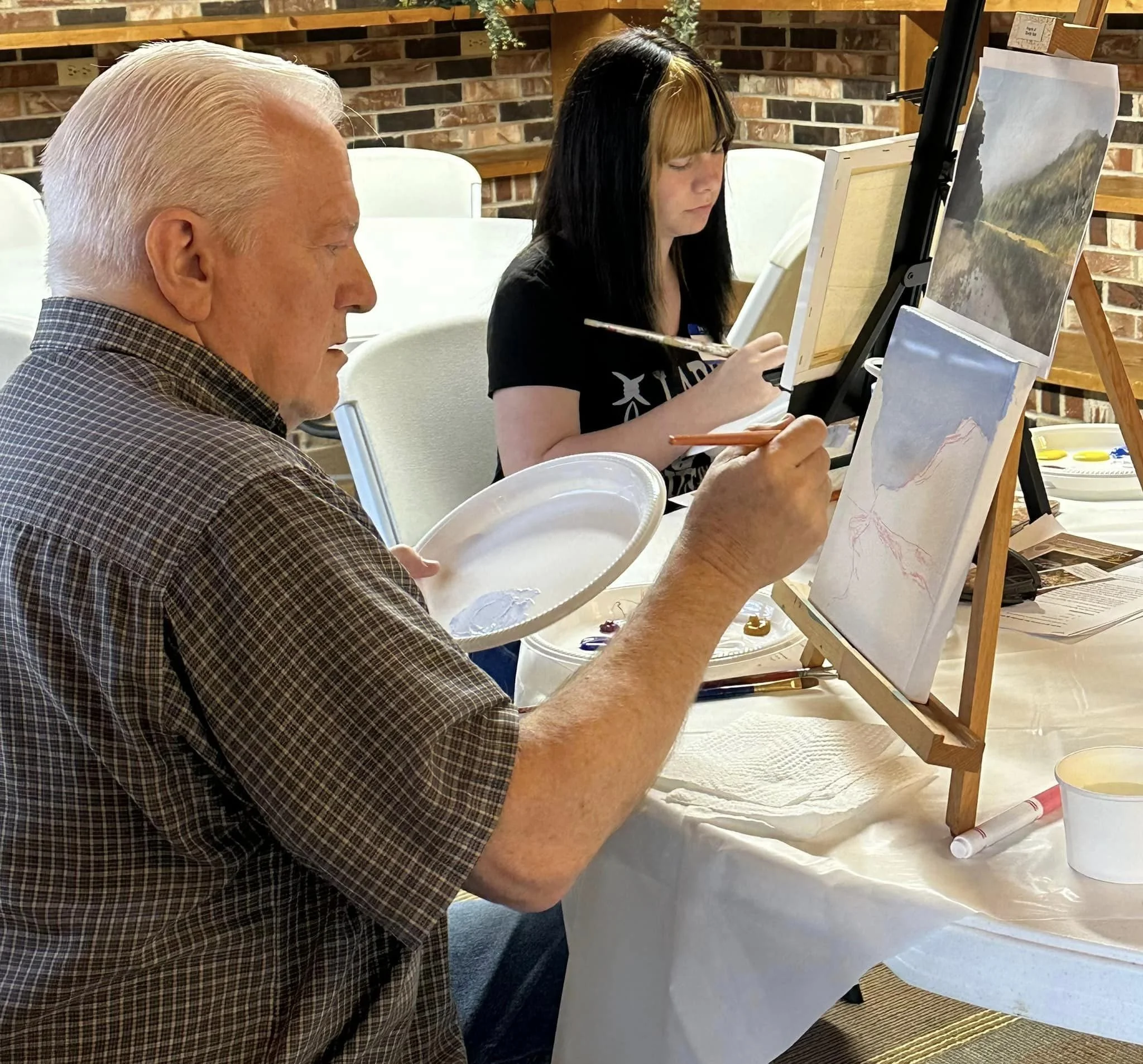 multi generational painting class