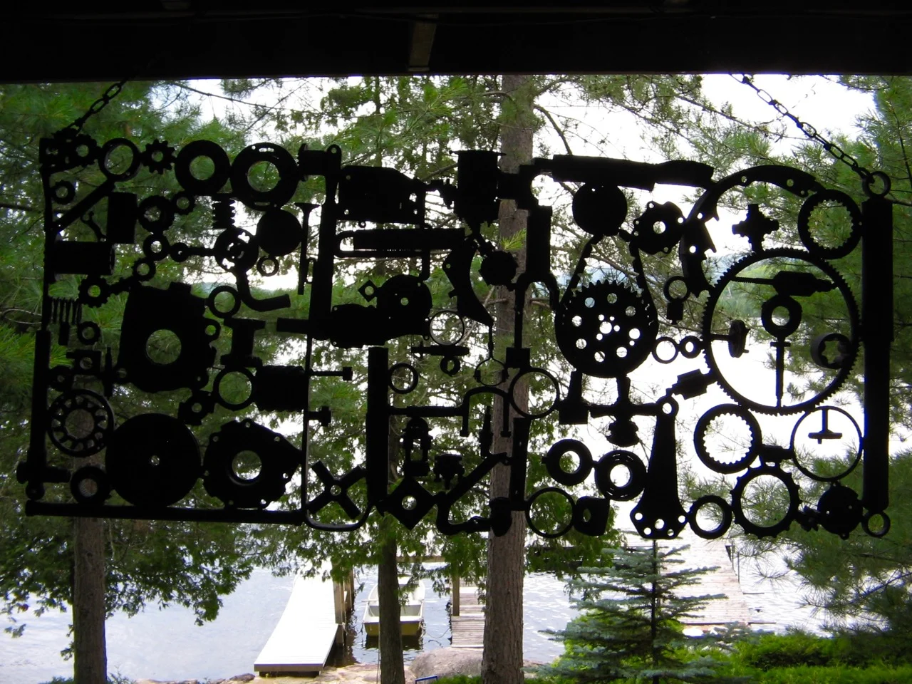 Metal sculpture at Lake Patrick
