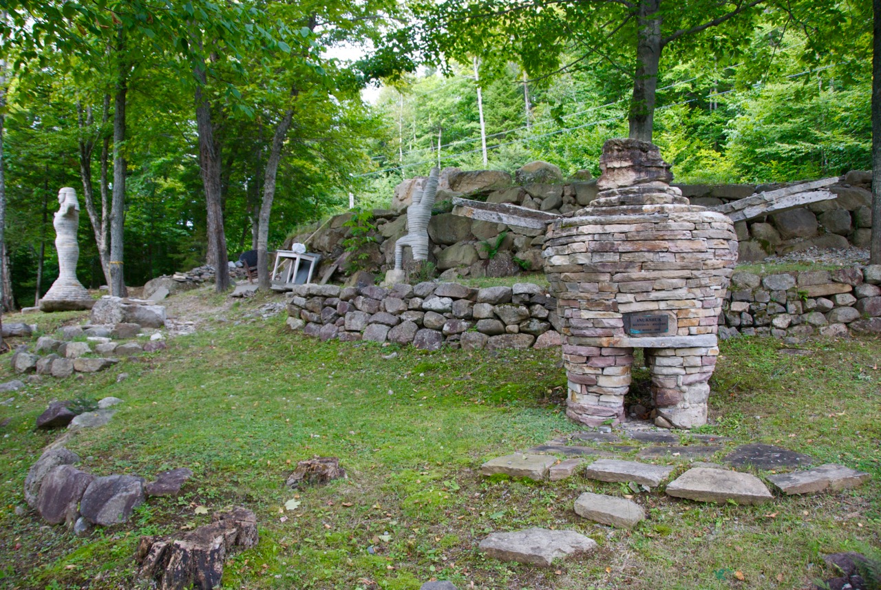  Harry’s sculpture garden in Lake Patrick, 2009. The sculpture “Inukshuk - Bienvenue / Welcome” is at right. 