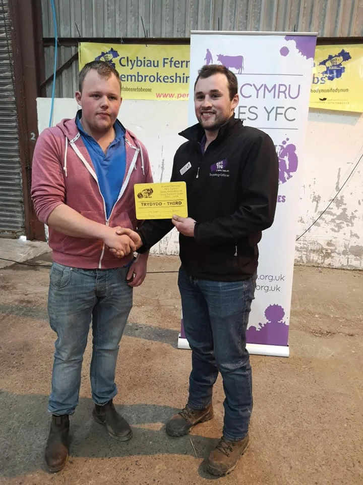 Sam Bowen, Radnor Valley YFC, 3rd place in the Sheepdog Trials.