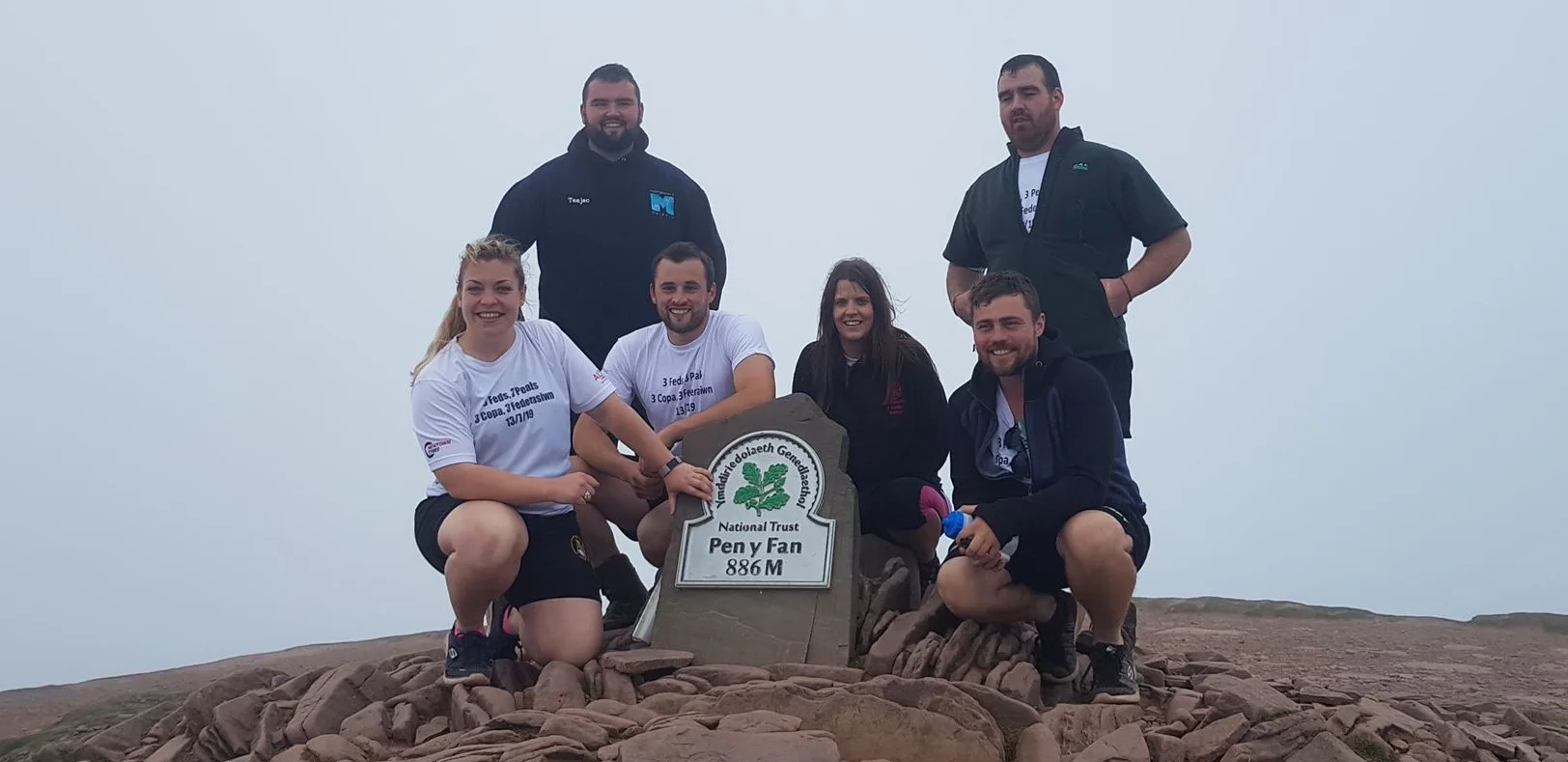 Federation Officials at the top of Pen Y Fan with Wales YFC Chairman Daf Jones.