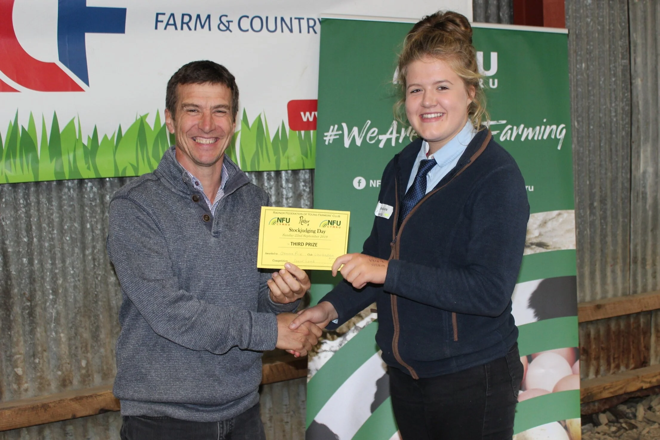Gemma Price, Llanbadarn Fynydd YFC - joint 3rd in the Senior Lamb with Mark Watson.