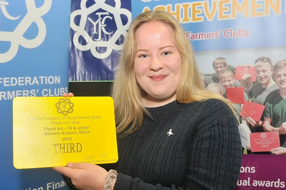 Emma Jones, Radnor Valley YFC gaining 3rd place in the Junior Floral.