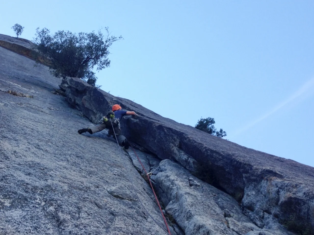 Climbing a granite corner