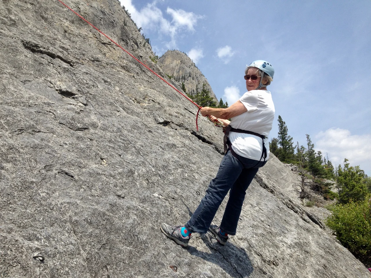 If this 85 year old can do it so can you! My Mom on her way down after another successful climb!