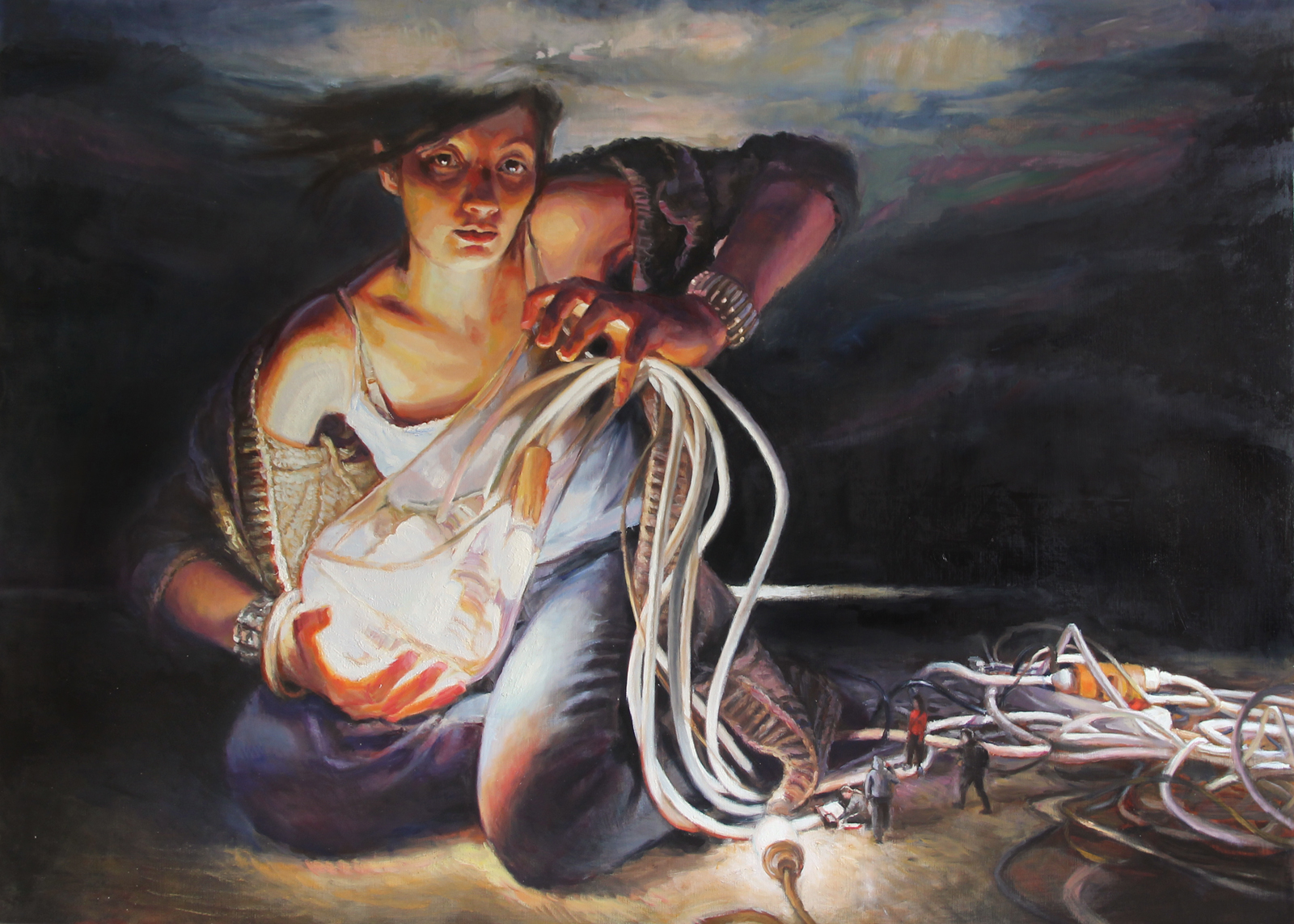 'Expecting a miracle' 150x210cm, oil on linen