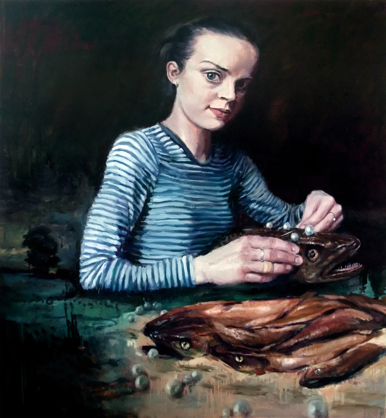 'She Fixed Her Gaze Against the Gloom' 195x180 cm, oil on linen