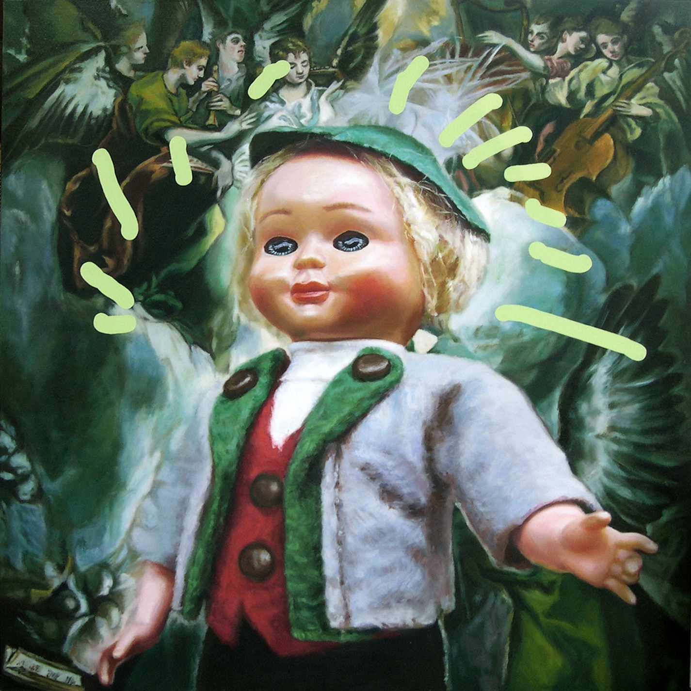 'Little Rolf (sainthood)' 122x122cm, oil and enamel on linen