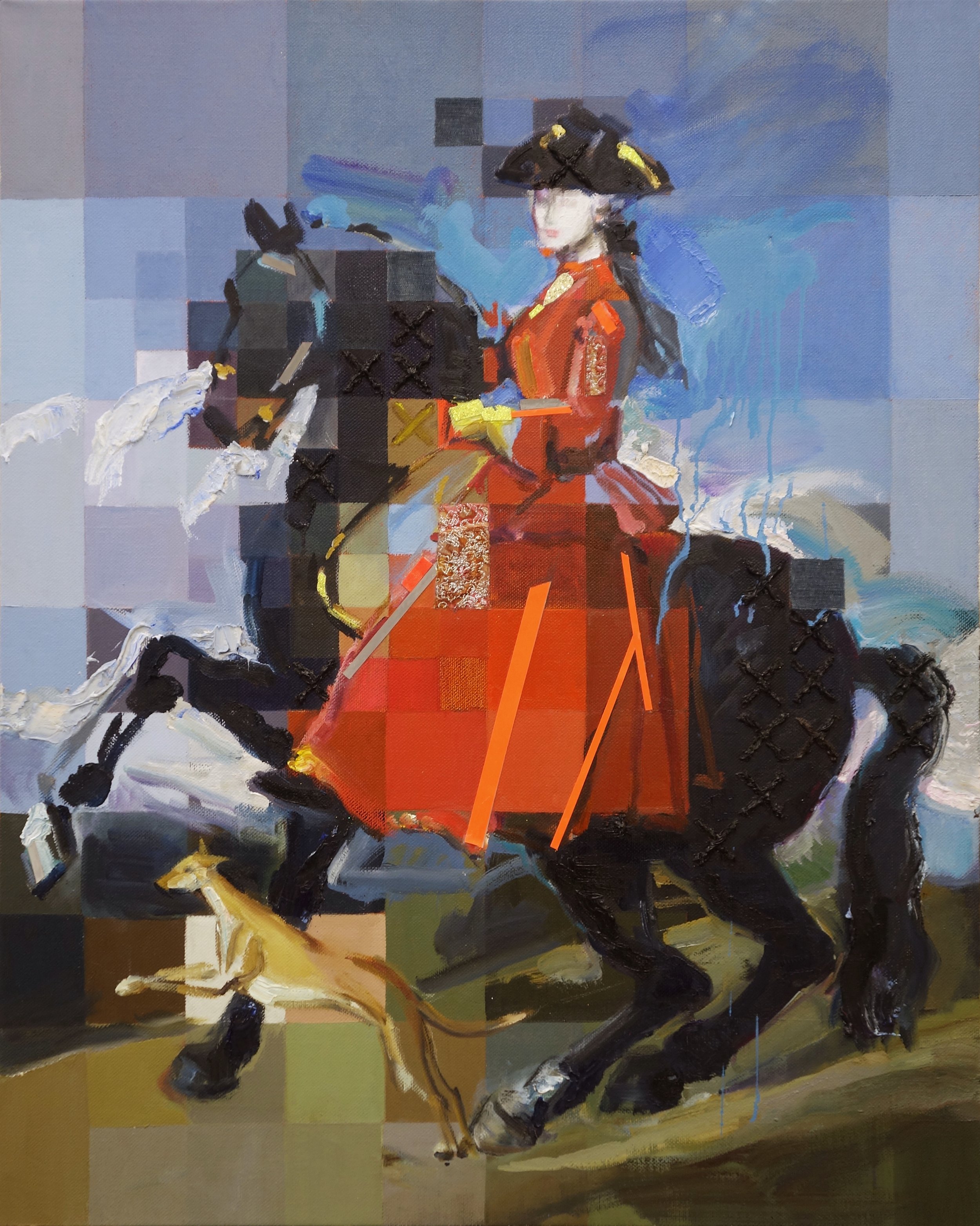 'Red Riding Hood' 100x81cm, oil and mixed media on linen, 2023