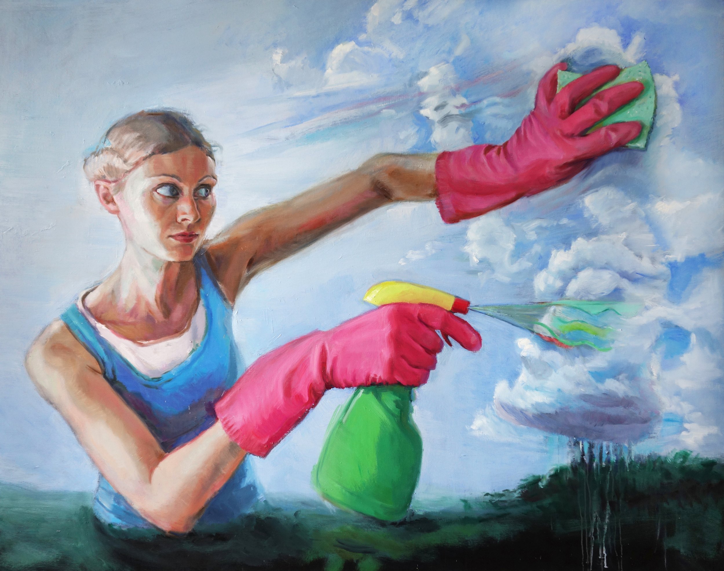 'Cloud Cleaner" 150x190 cm, oil on linen