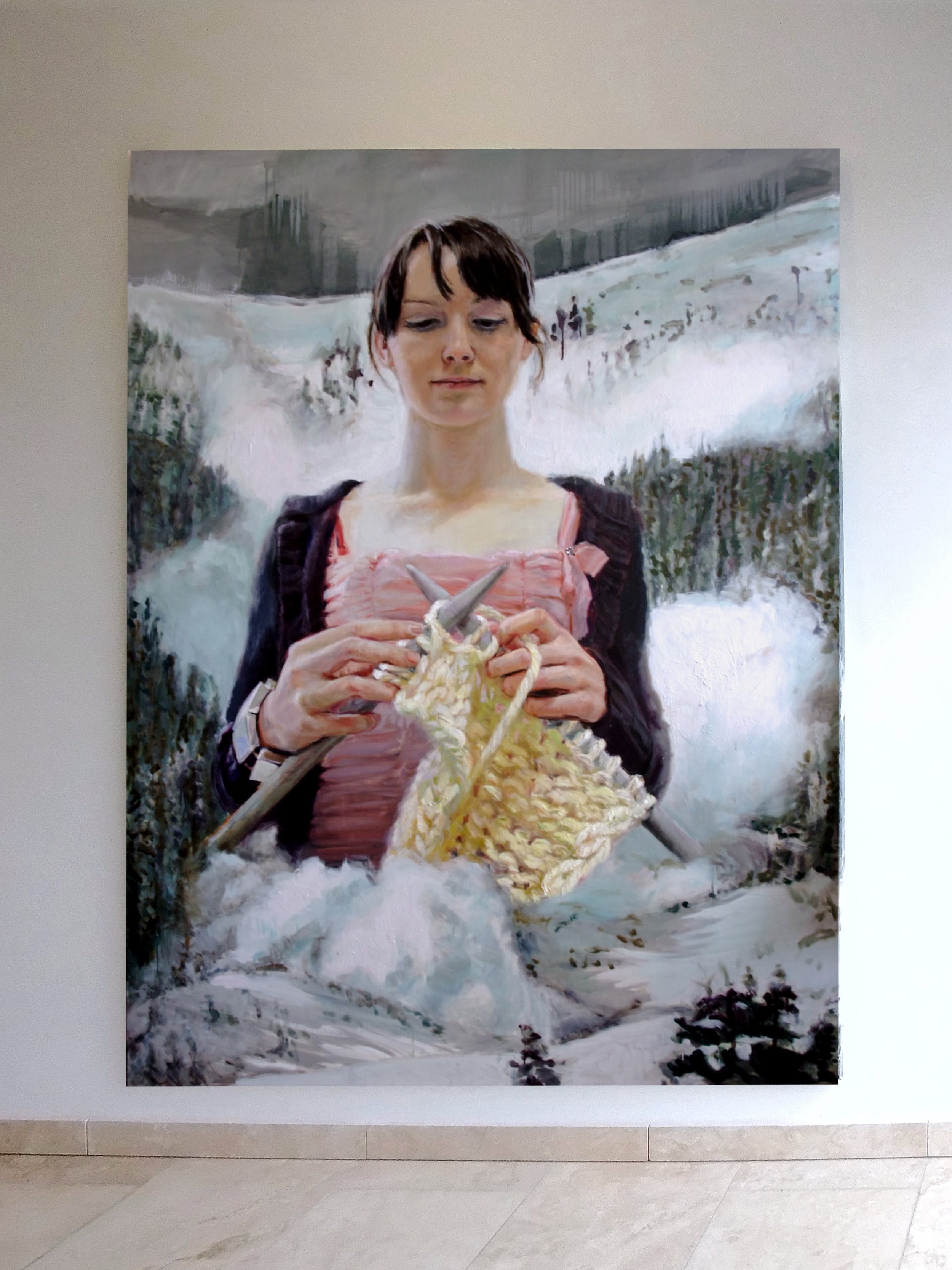 'Avalanche Knitter' 200 x 150cm, oil on linen, 2009