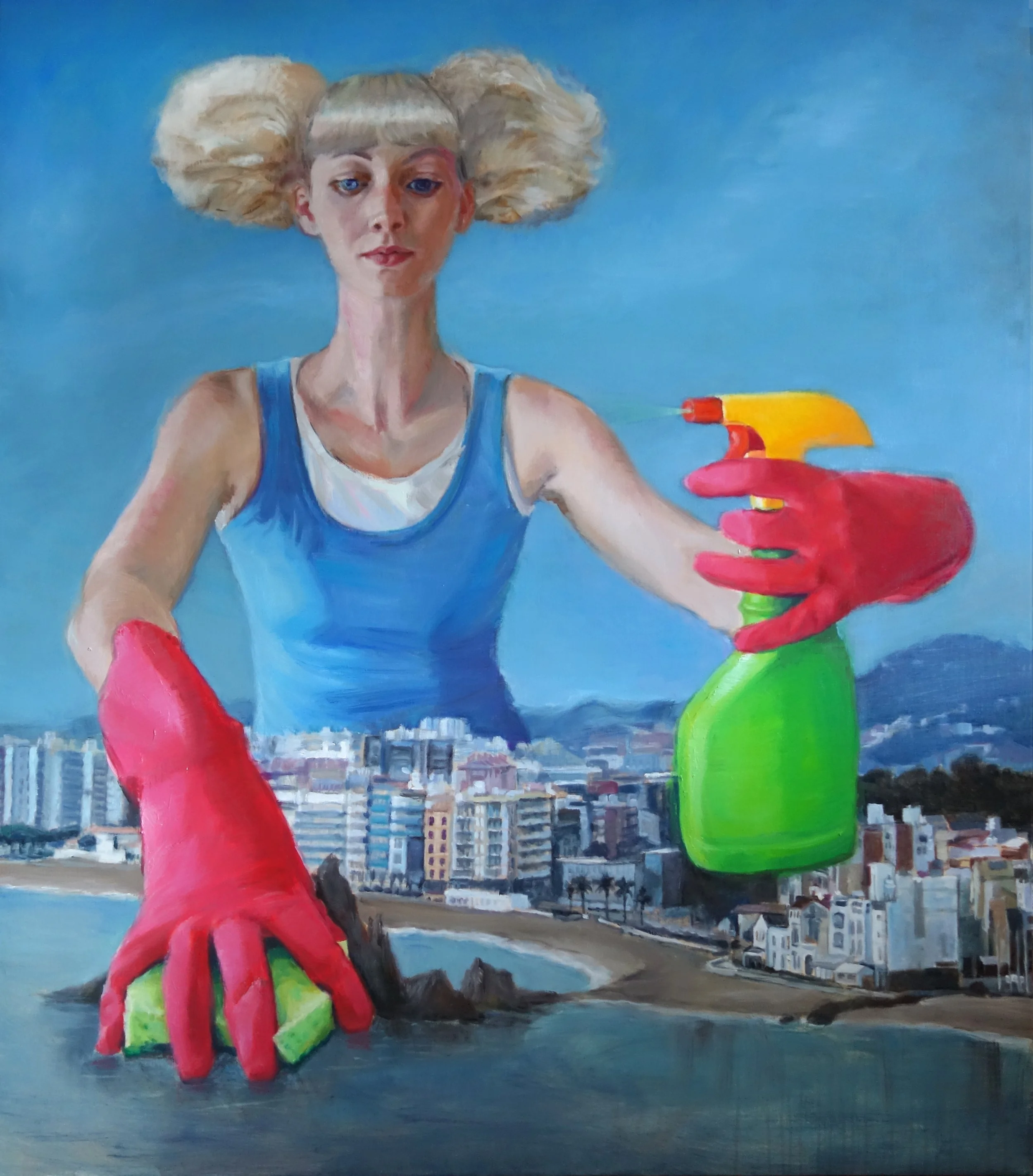 'Island Cleaner' 180x160 cm, oil on linen 2016-18 (Available to Acquire)