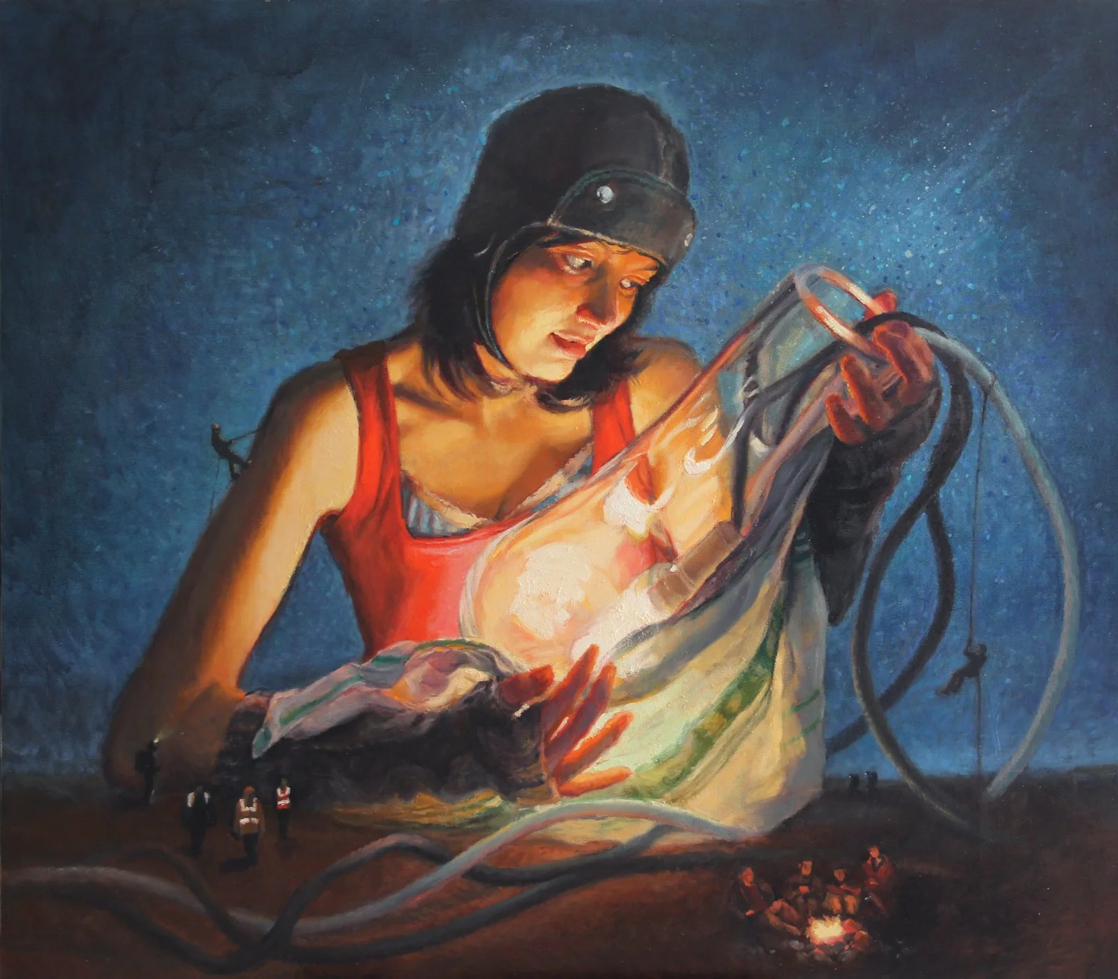 'Glassed in' 140x160 cm, oil on linen 2013 (Available to Acquire)