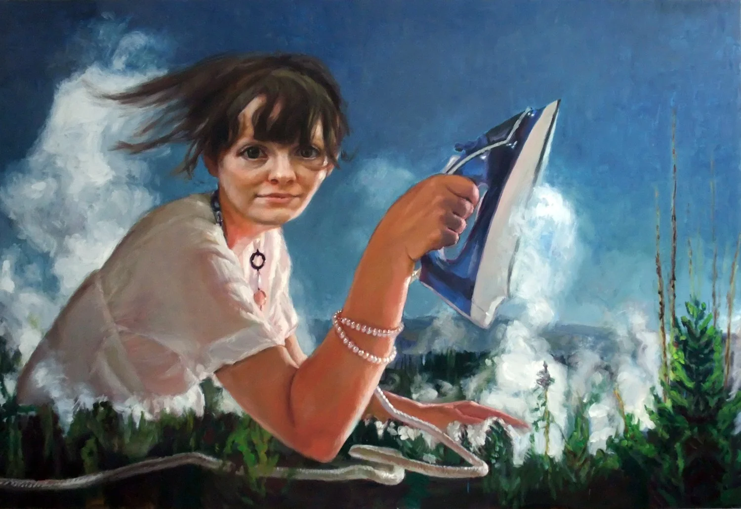  ‘Ironing Lady’ 195×130cm, oil on linen, 2008 (private collection, London) 