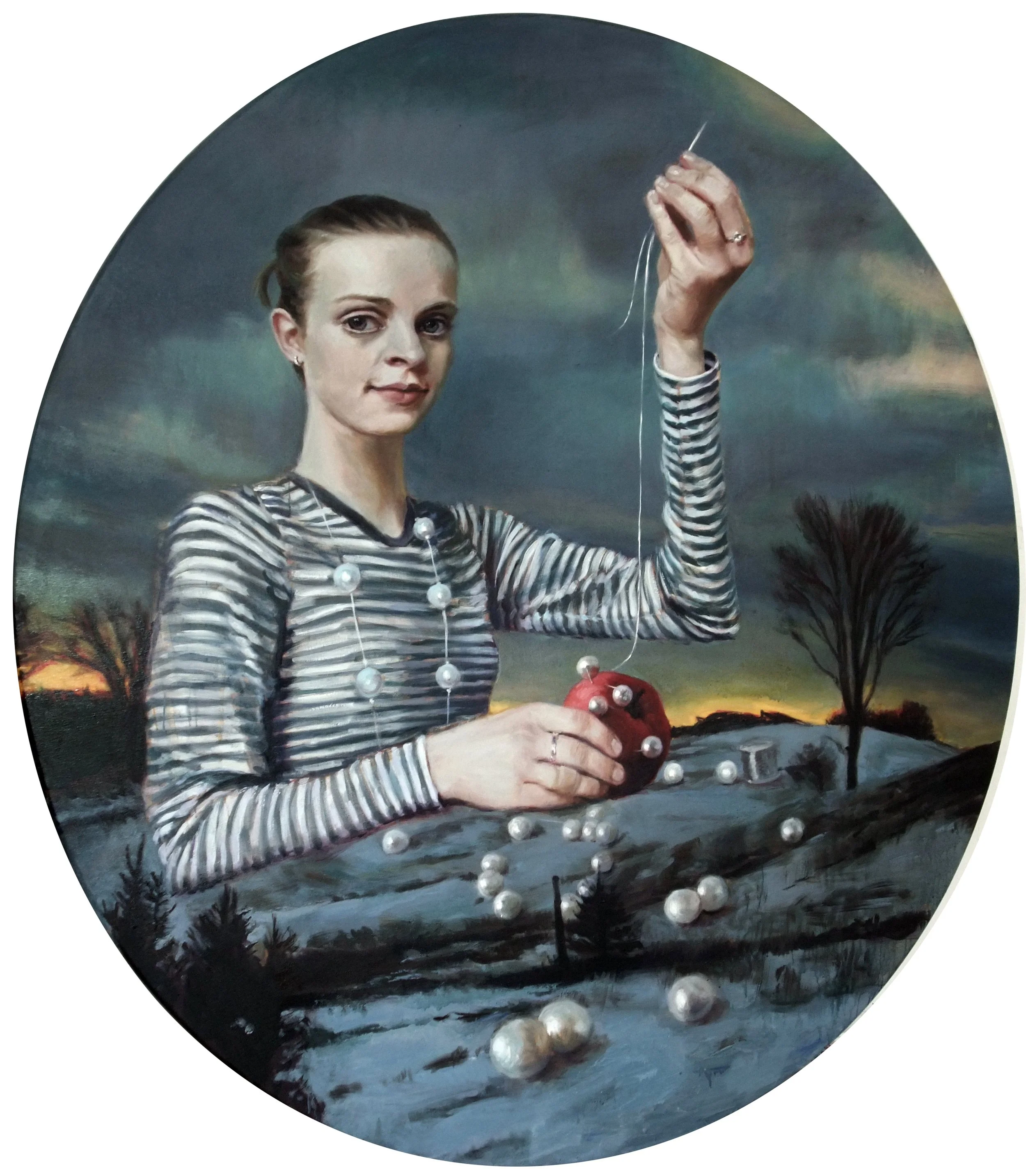 'Red, red heart' 200x175cm (oval), oil on linen, 2009 (Available to Acquire)