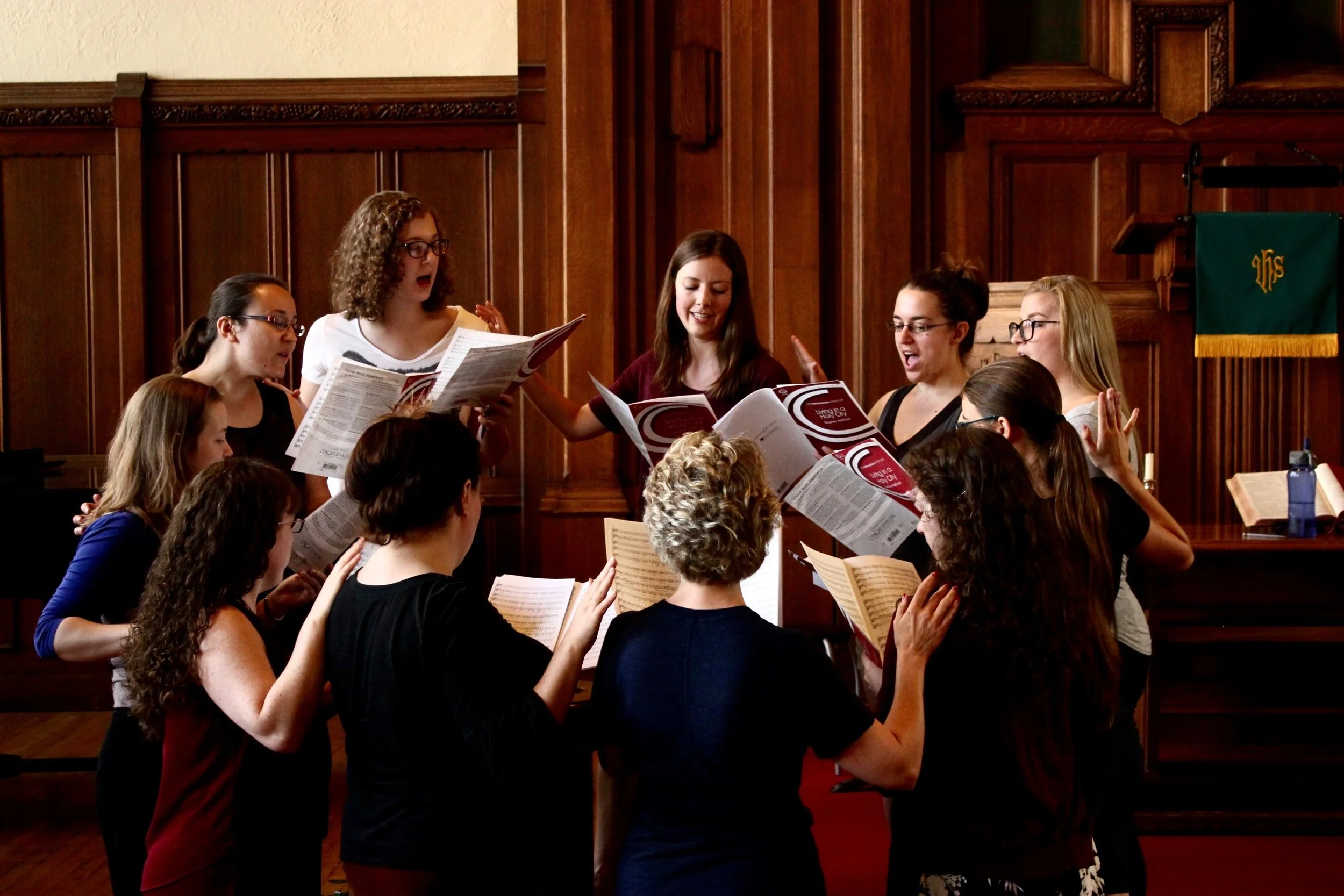 Rehearsing Stephen Hatfield's "Living in a Holy City." Photo Credit: Emma Bider