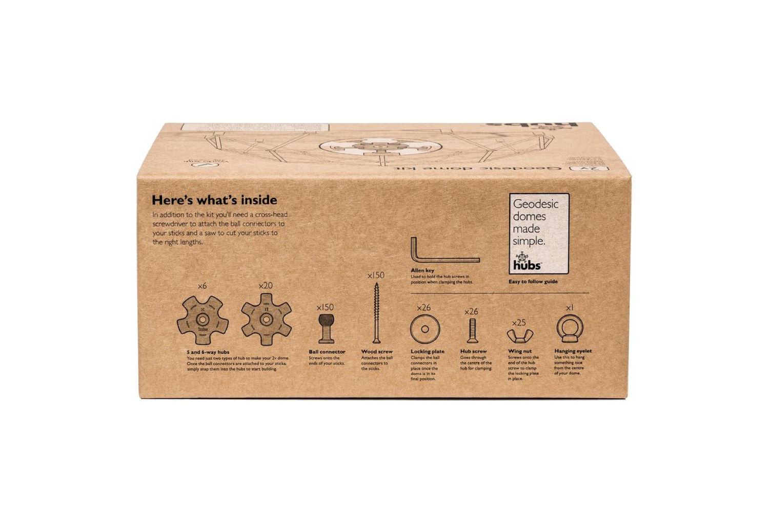 Hubs DIY Kit Box Side 2 | Geodesic Dome | Tiny Life Supply.png