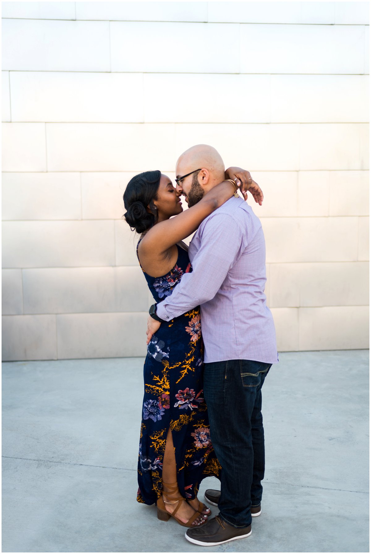  Interracial Couple Engagement Photos in Mesa at Mesa Center for the Arts.&nbsp; 