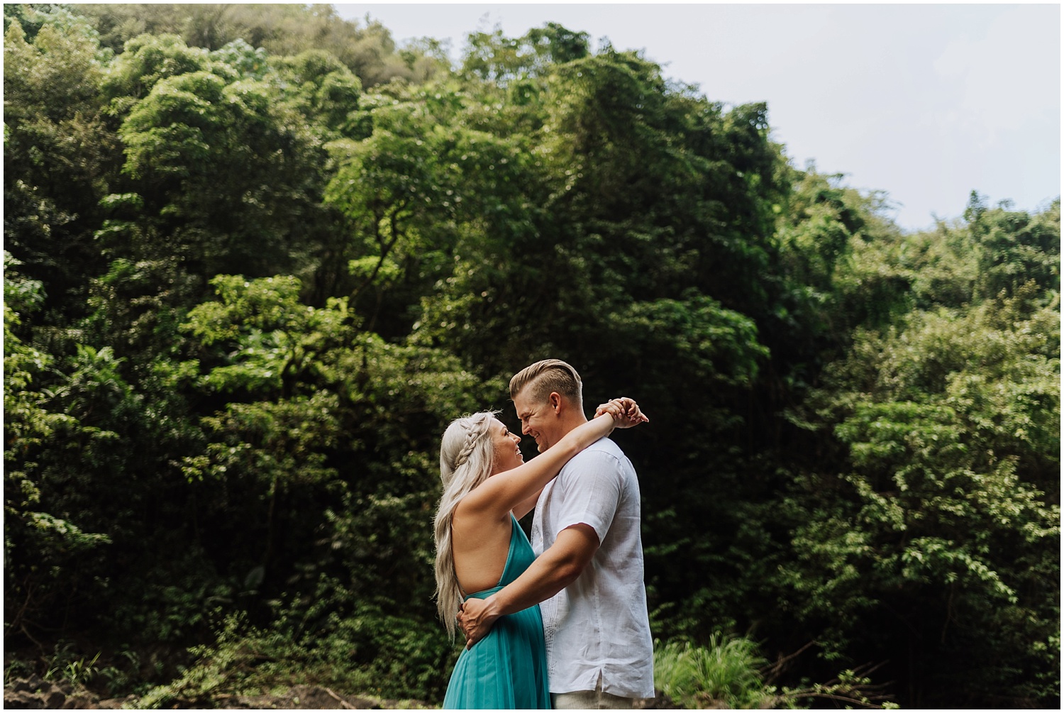 Epic Engagement Photos with a Waterfall in Hawaii