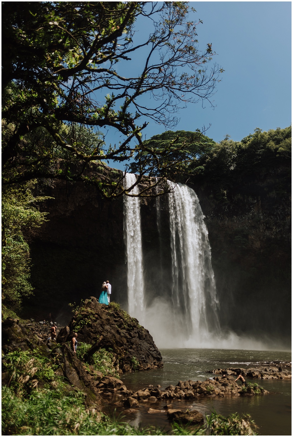 Epic Engagement Photos with a Waterfall in Hawaii