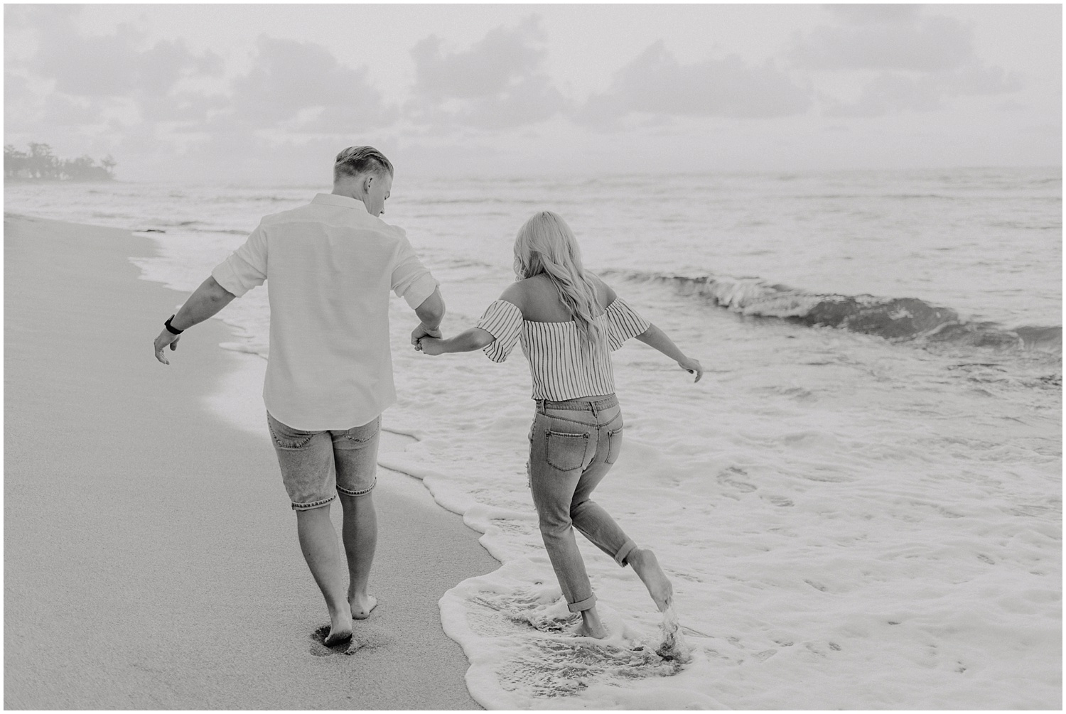 Hawaii Sunrise Beach Engagement Photos