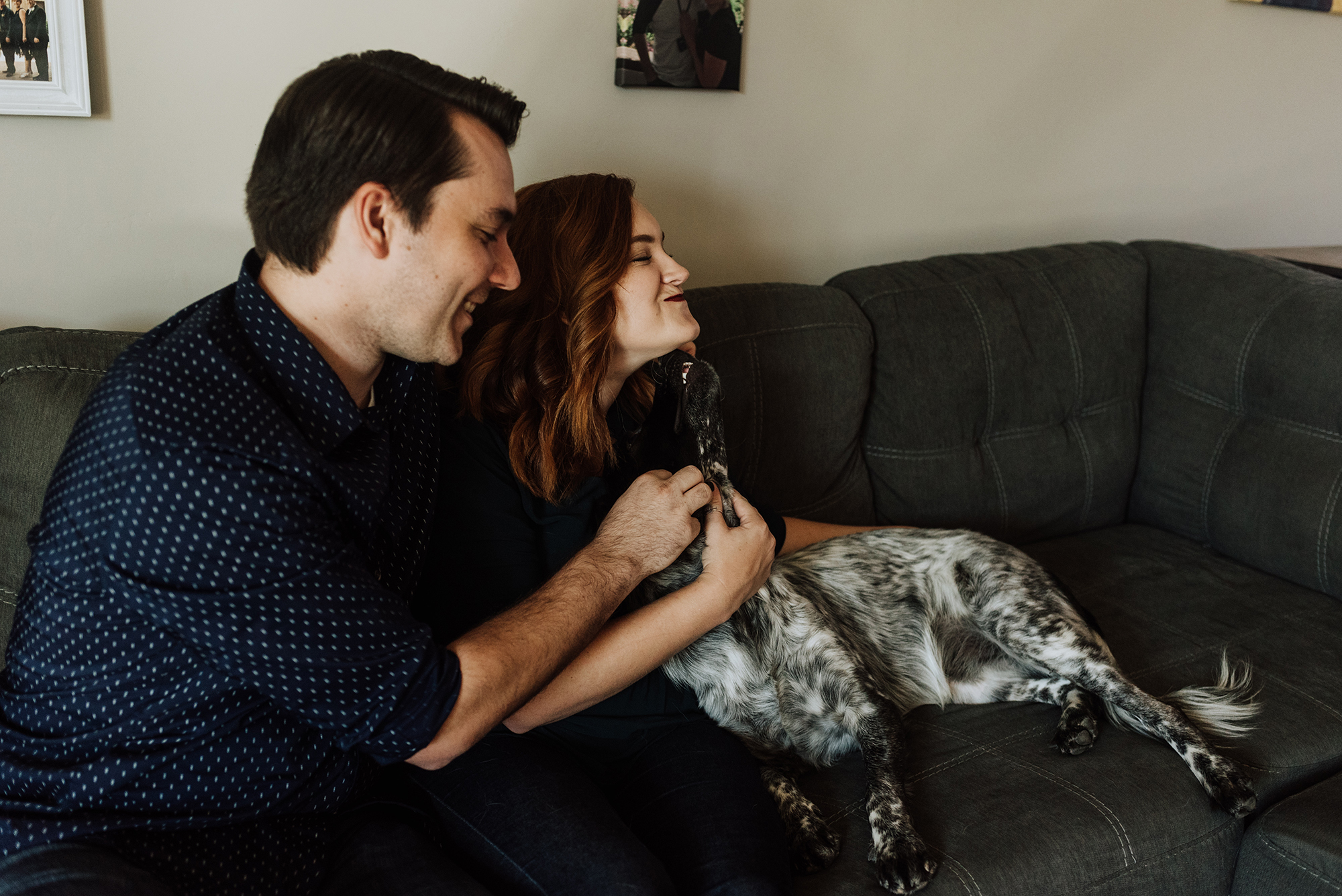 In Home Family Photos with Pets