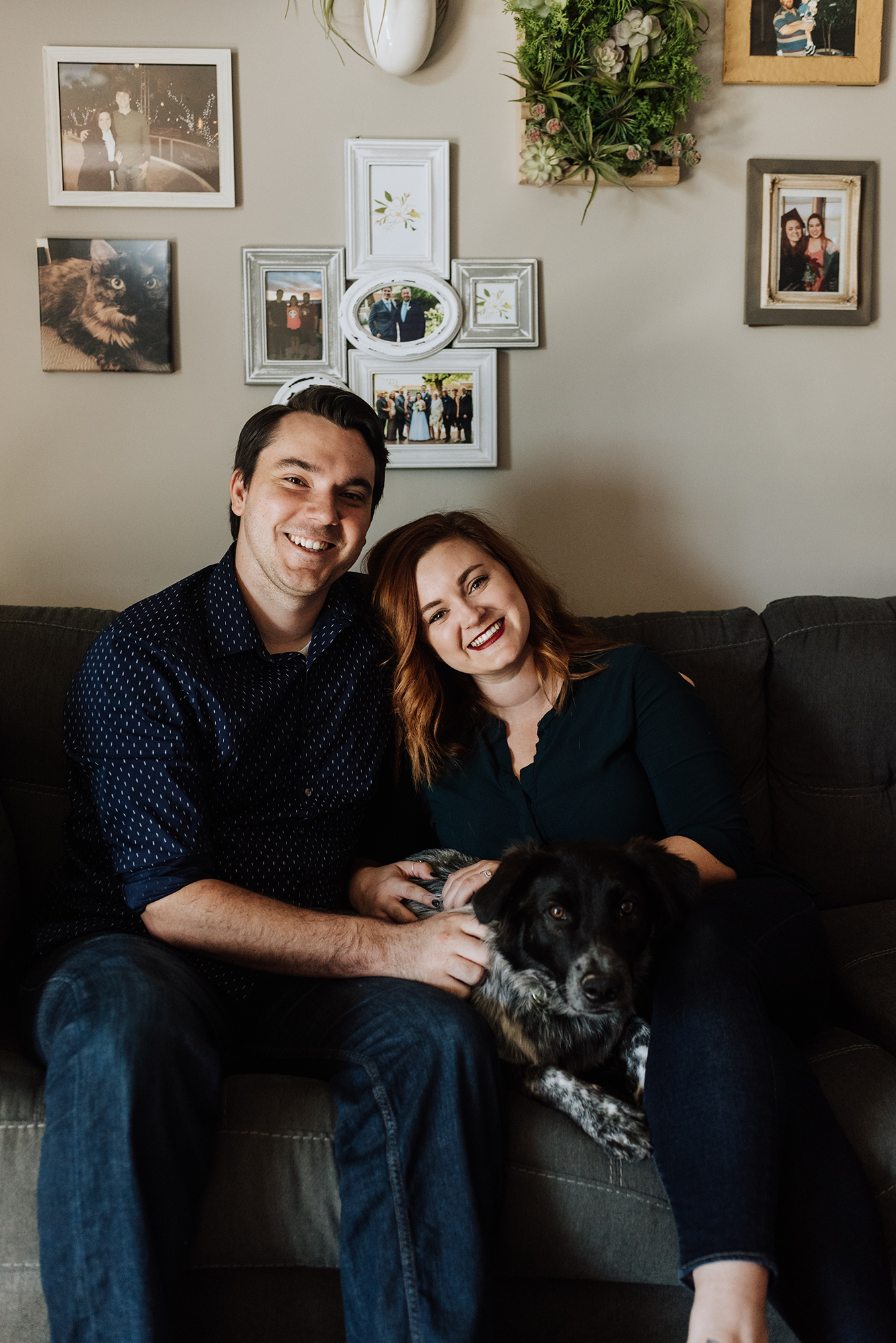 In Home Family Photos with Pets