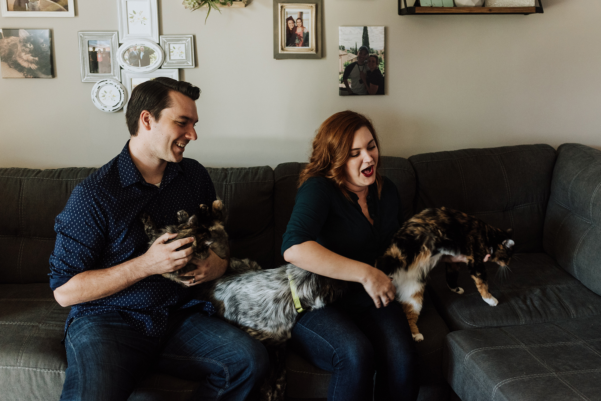 In Home Family Photos with Pets