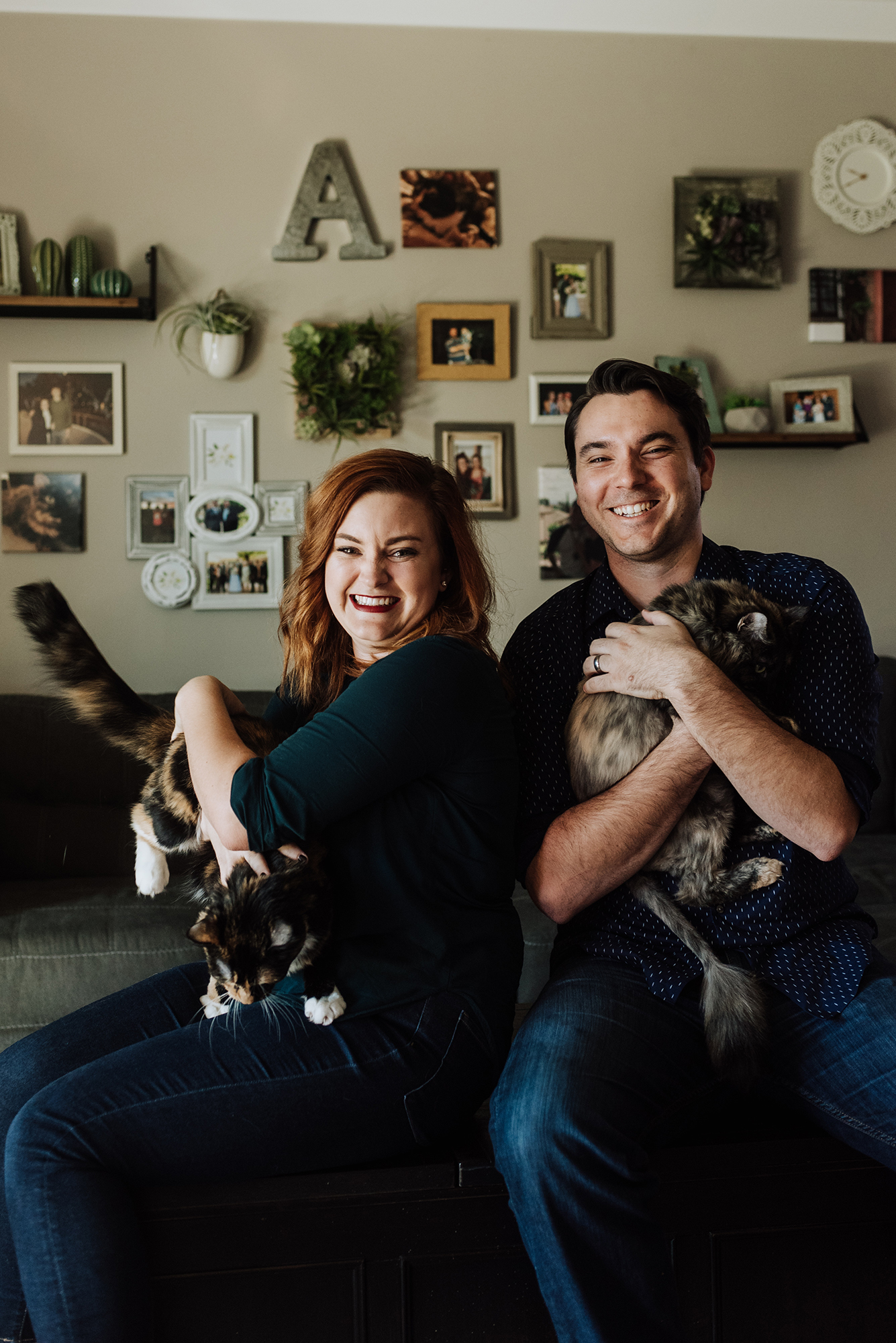 In Home Family Photos with Pets
