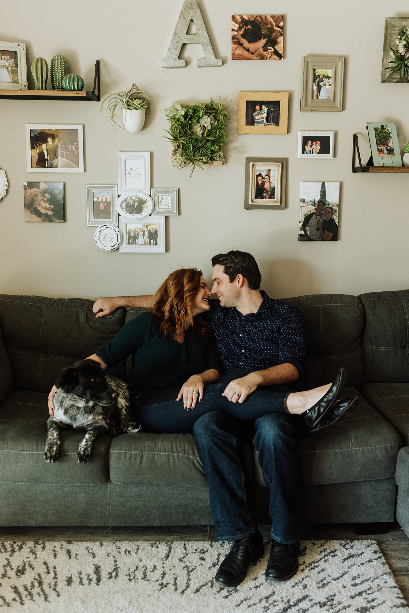 In Home Family Photos with Pets