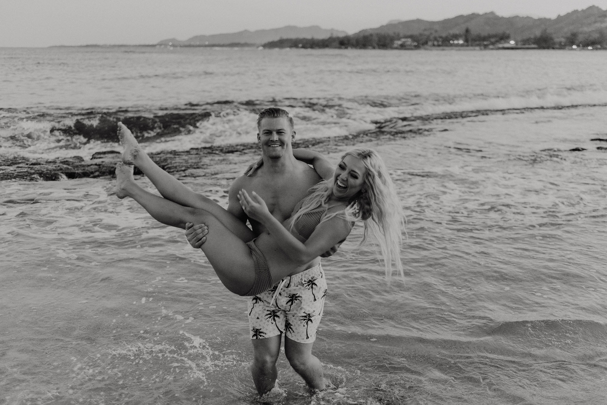 Beach Engagement Photos in the Ocean