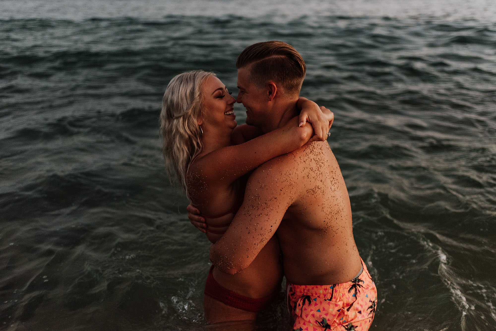 Beach Engagement Photos in the Ocean