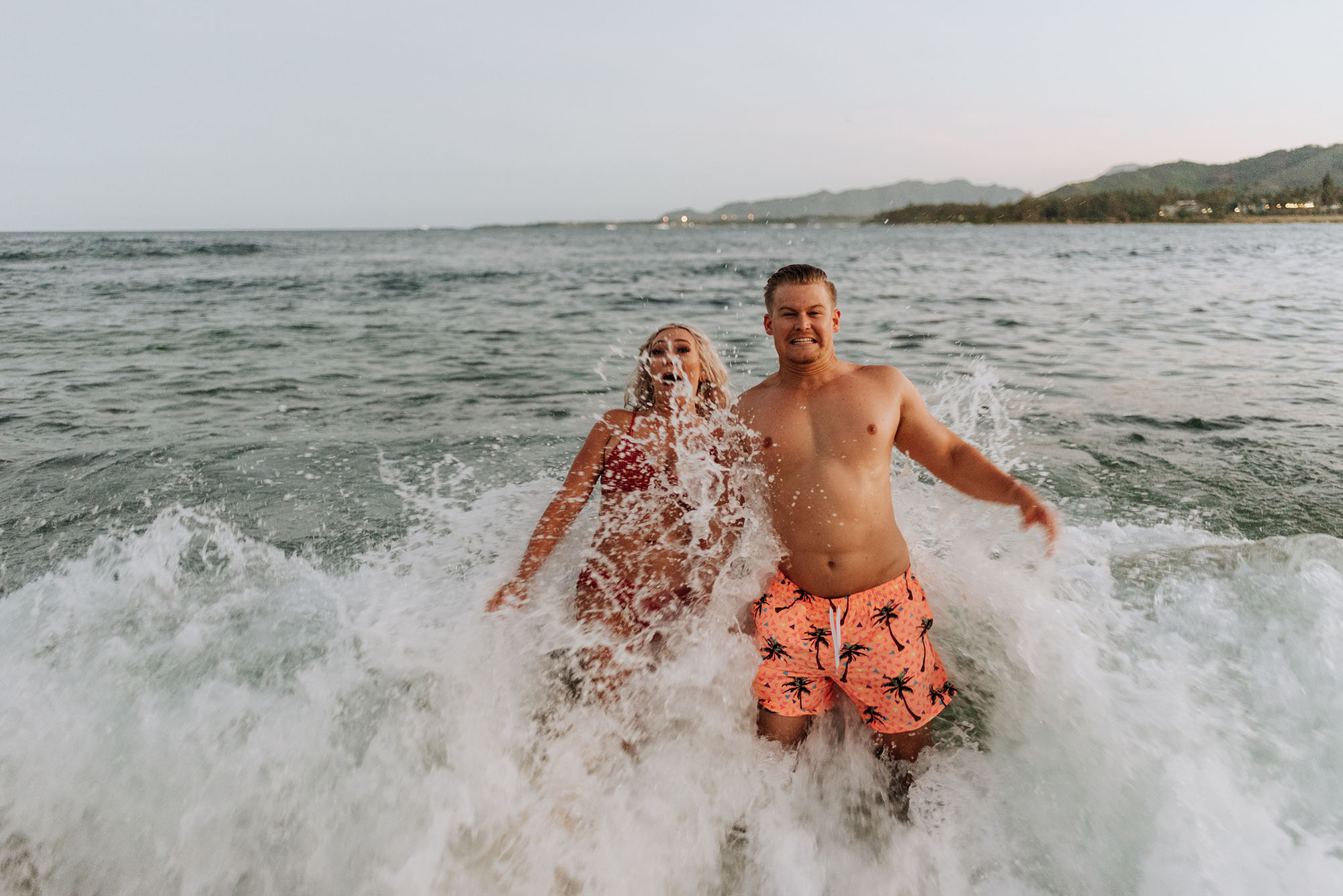 Beach Engagement Photos in the Ocean