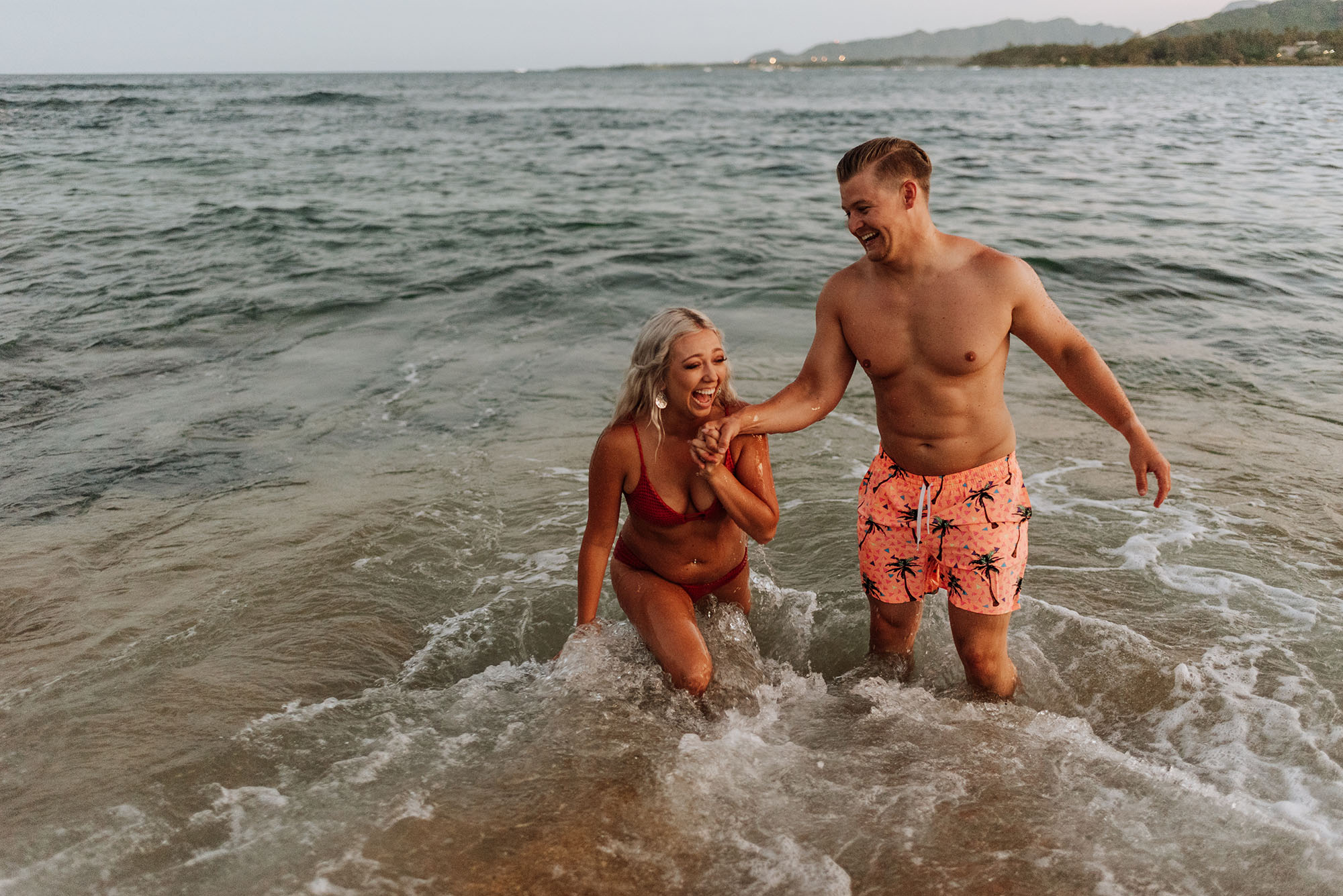 Beach Engagement Photos in the Ocean