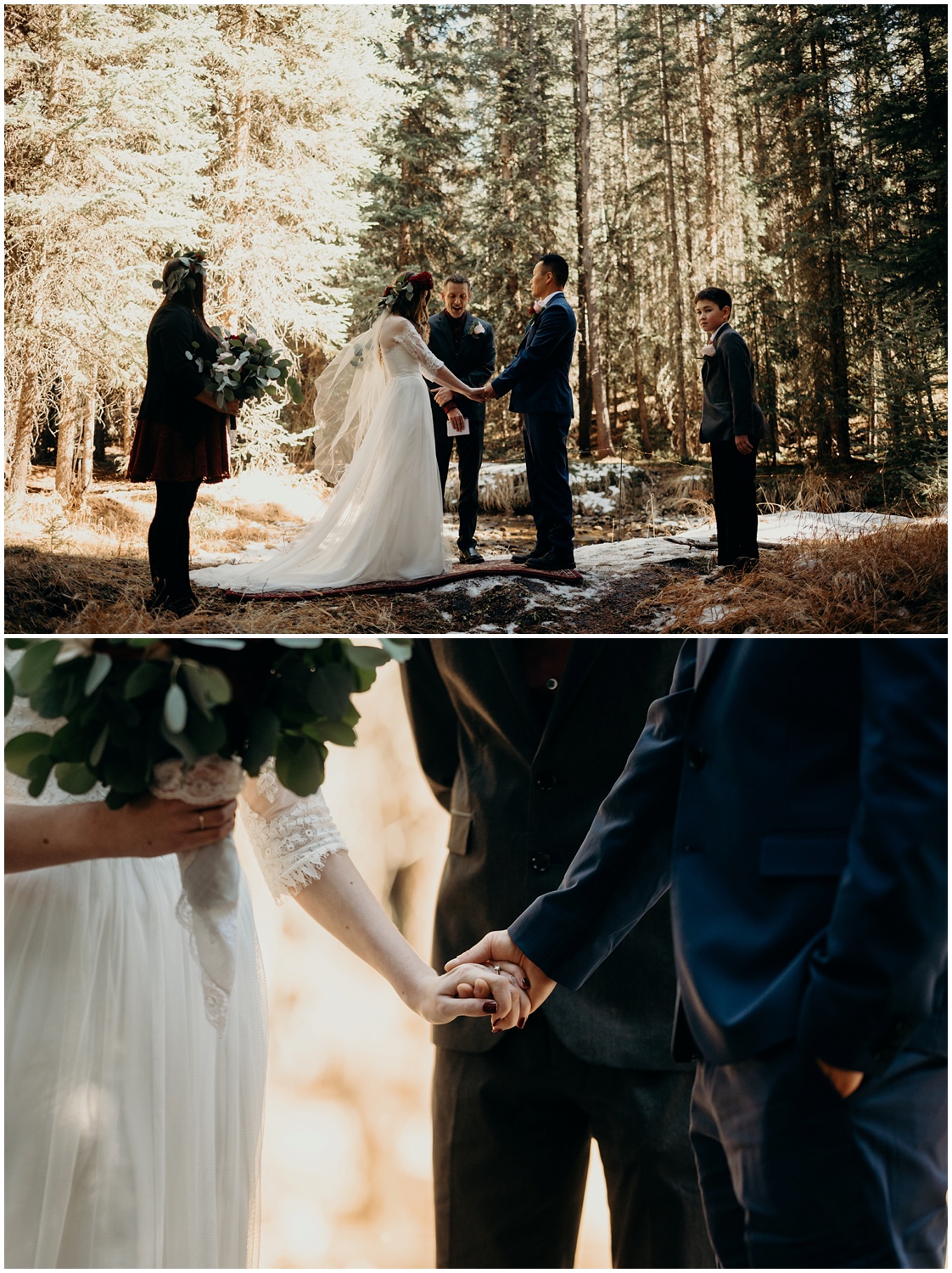 Intimate Wedding Ceremony at the Rocky Mountain National Park in Colorado.