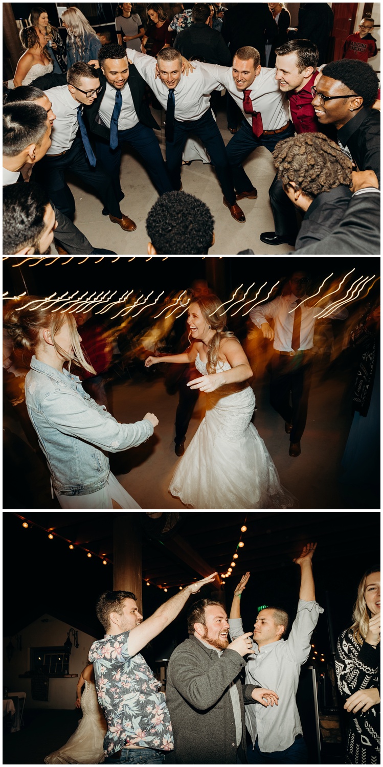 Fun and energetic reception and dance floor documented with photojournalism.