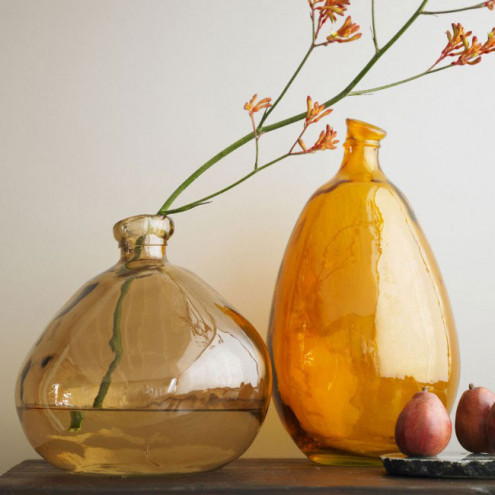 Recycled Glass Balloon Vase - Orange - Viva Terra.jpg