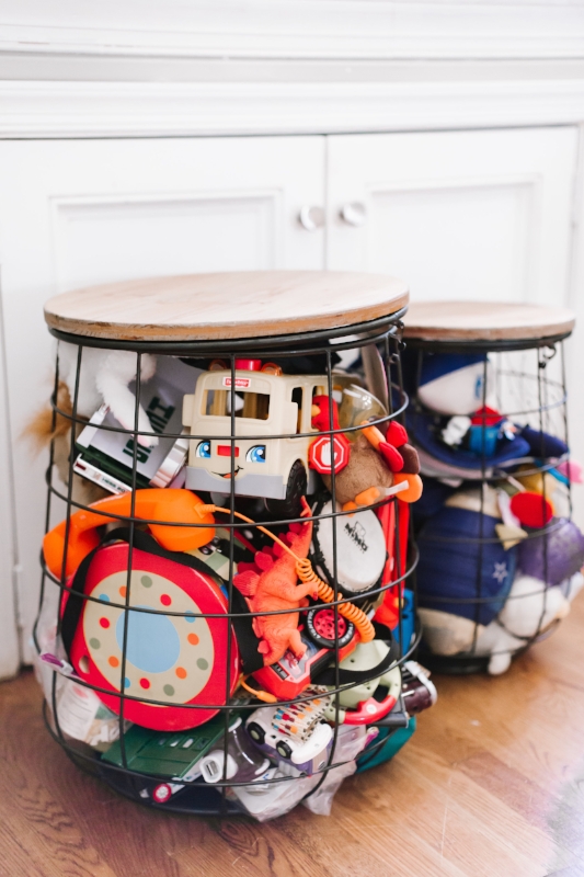 Three Basket Set Provides Toy Storage & Accent Table