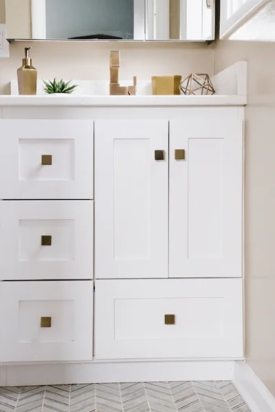 Strasser Woodenworks Vanity (from Wayfair) with Updated Hardware