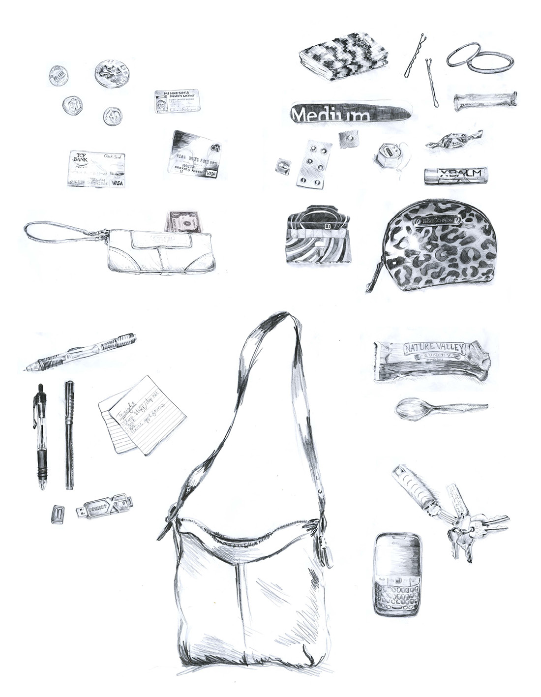 purse contents, 2011
