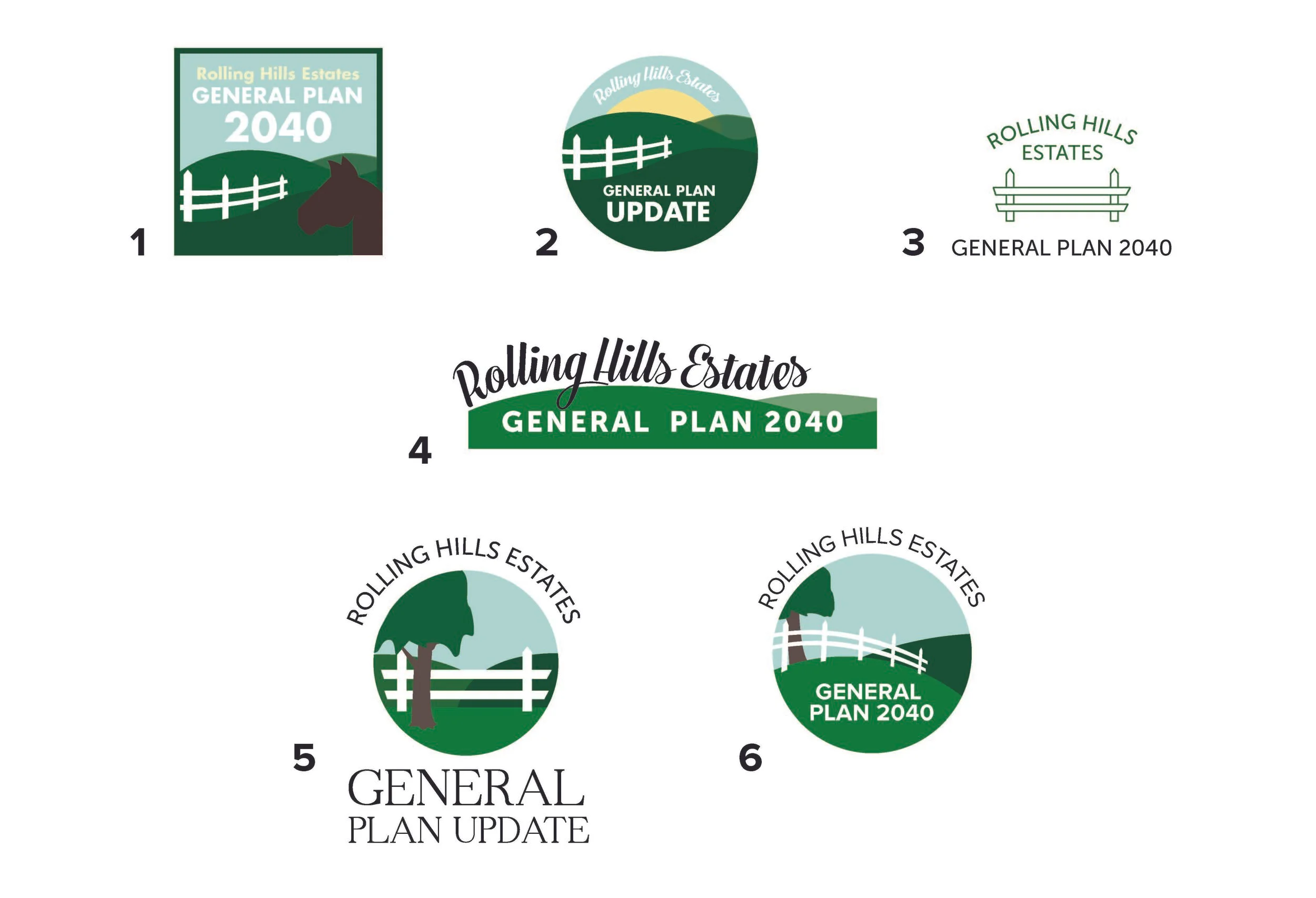 rolling hills estates logo options, 2017.