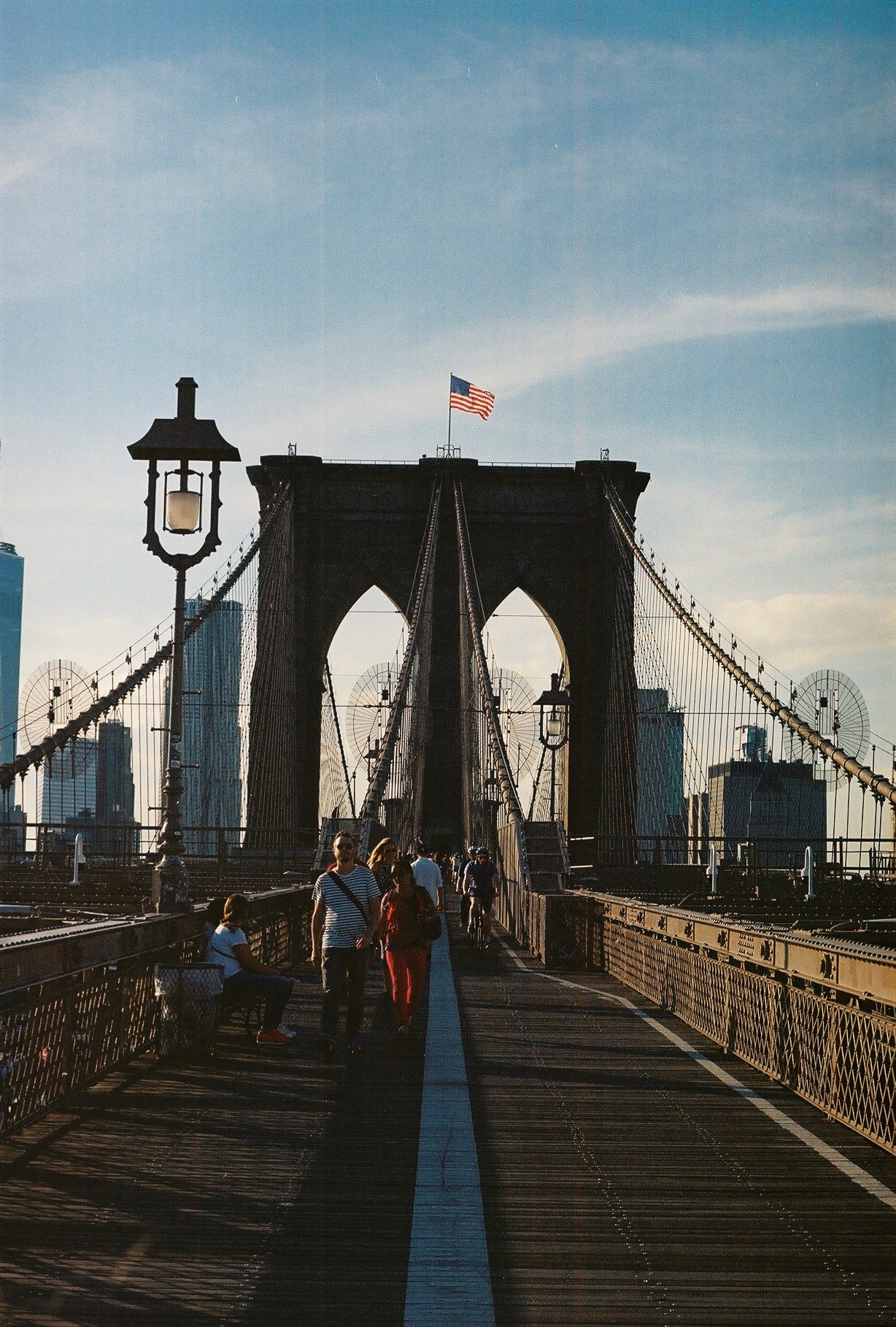 The Brooklyn Bridge at sunset