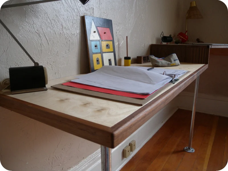 Work & study desk - Birch & Walnut
