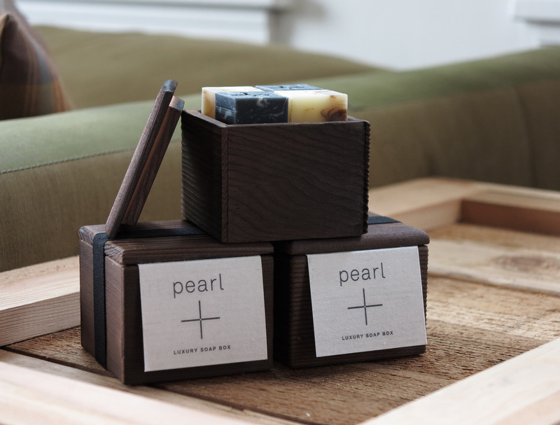 Cedar soap boxes for studio J's pearl+ Luxury Soap