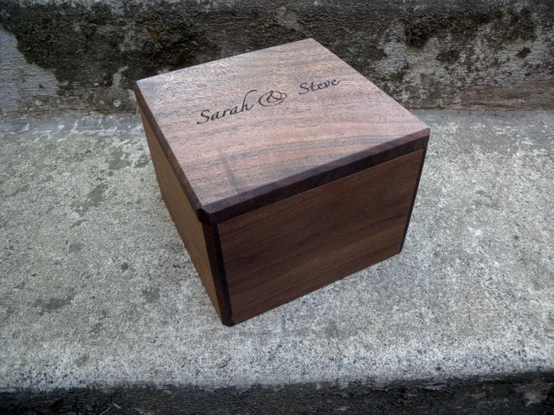 Walnut wedding ring box