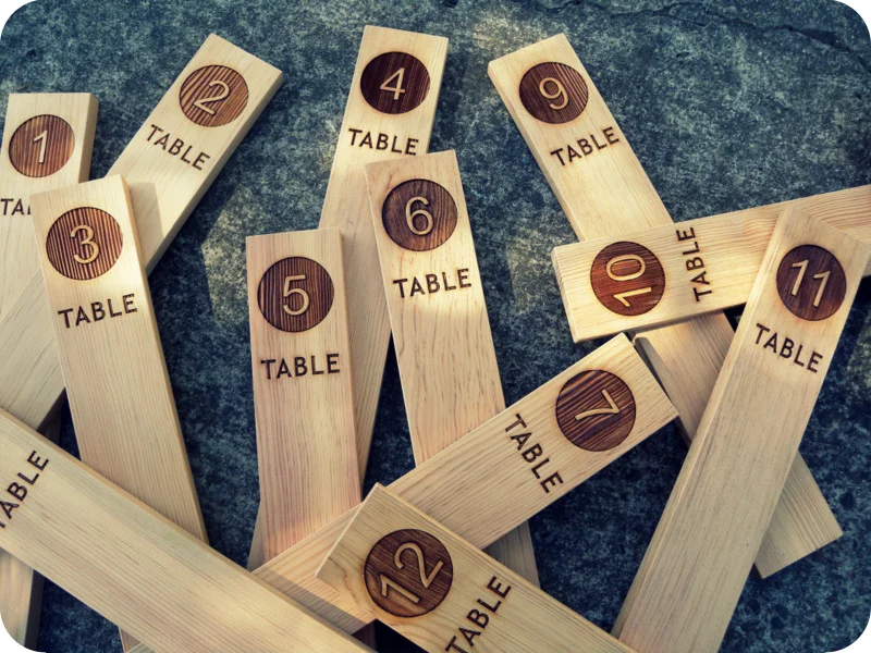 Wedding table numbers