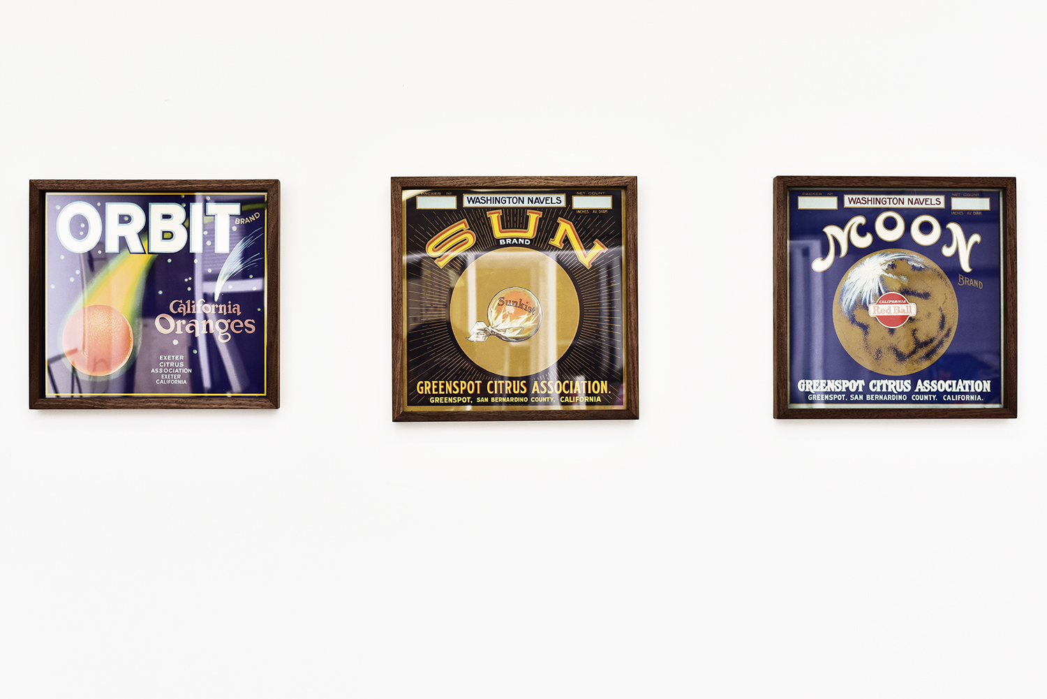 Walnut frames for vintage orange crate label art prints
