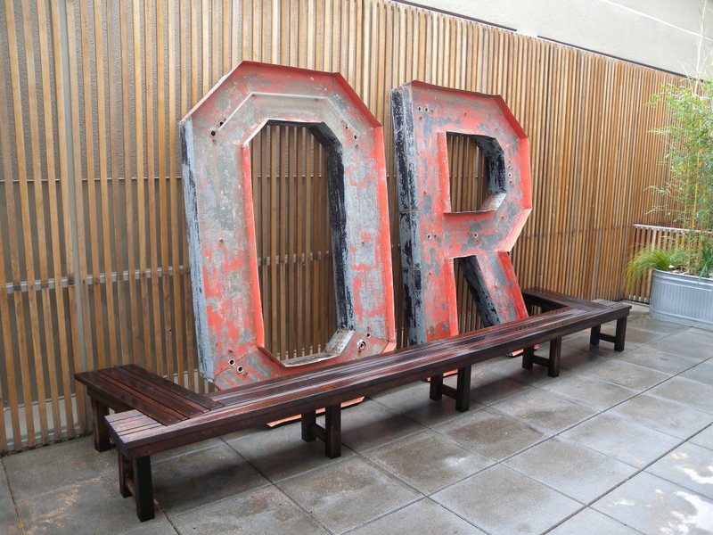 Patio angled bench (Torched Cedar : wet version)