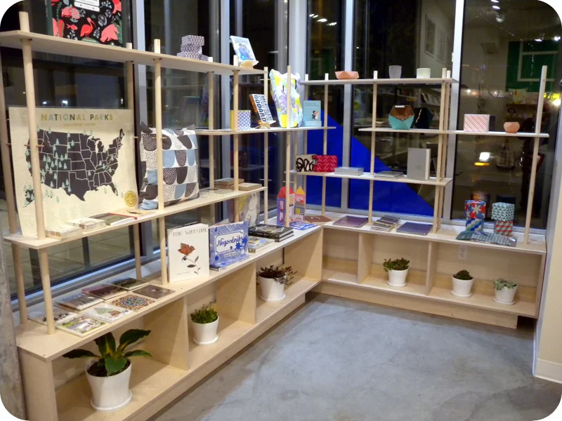 Birch shelving unit at Little Otsu, Portland OR