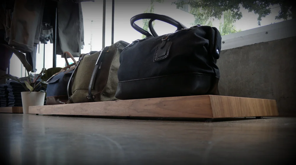 Walnut Floor Display Shelf